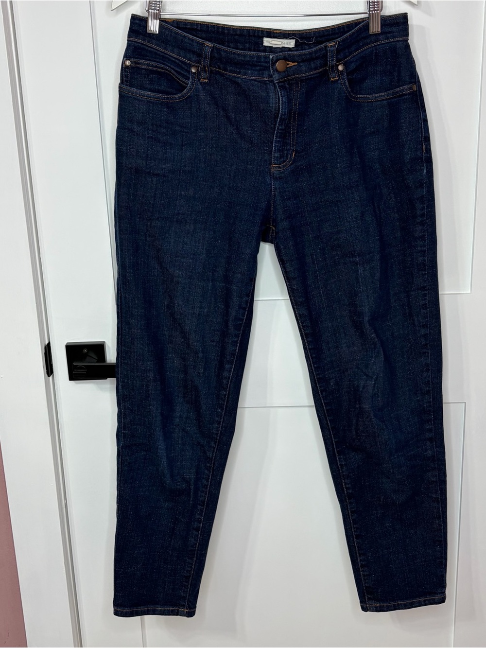 Eileen Fisher Straight Leg Dark Indigo Jeans Size 10